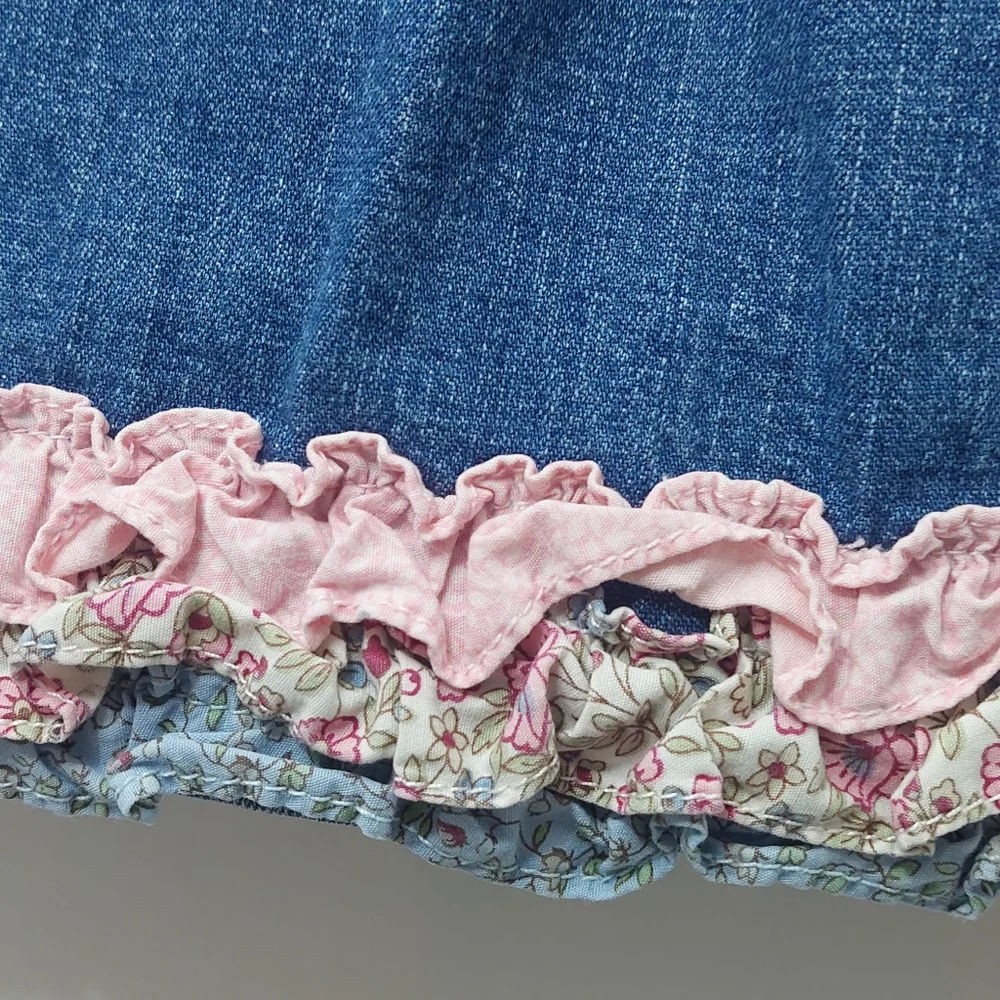 Gymboree Denim Dress Baby Size 12 - 18 months Blue Ruffles Vintage Sleeveless